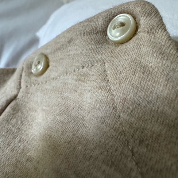 LL Bean 100% cotton 3/4 sleeve, short tunic. Creamy beige color. EUC. Size L - Picture 3 of 7